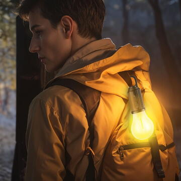 Phenom Lampa solară suspendată, formă bec, USB-C, 100 lumeni, 400 mAh