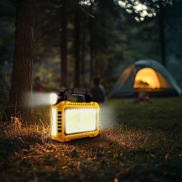 Phenom Lampă multifuncțională de mână cu panou solar, USB-C, 6 moduri de iluminare, 8 LED-uri, 3600 mAh