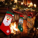 GLOBIZ Cizmă decorativă de Crăciun – textil – 42 x 24,5 cm – 3 modele (Moș Crăciun, om de zăpadă, ren)