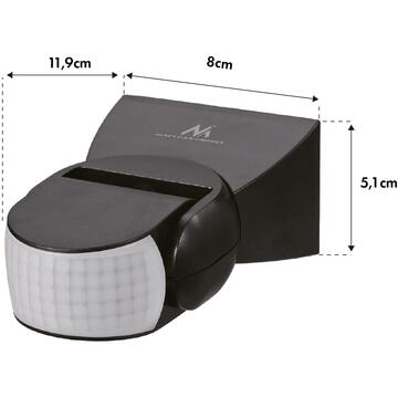 Senzor de mișcare cu infraroșu Maclean Energy MCE241 cu telecomandă IP65, max 800W (bec), max 1200W (LED)