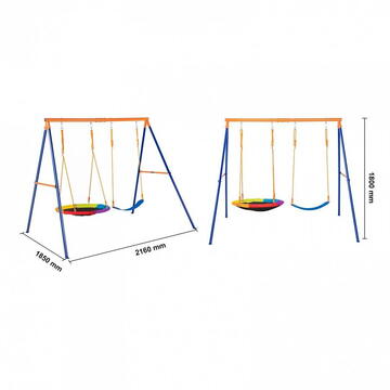 VivaTechnix Leagan pentru copii, cadru otel A, max 200 kg, demontabil si portabil, 1800H x 2160 x 1850 mm