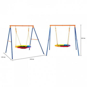 VivaTechnix Leagan pentru copii, cadru otel A, max 200 kg, demontabil, 1810H x 2060 x 1830 mm