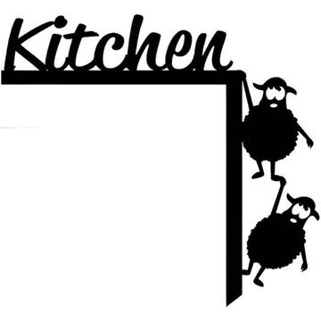 VivaTechnix Decoratiune semn Kitchen Krodesign KRO-1099, dimensiune 30x30 cm, negru