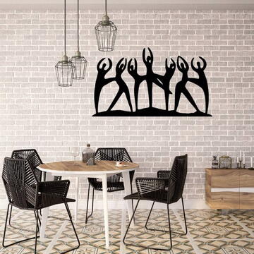 VivaTechnix Decoratiune metalica de perete Krodesign KRO-1148, Ballerina Dance, lungime 60 cm, negru, grosime 1.5 mm