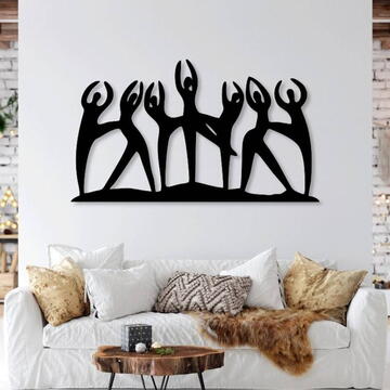 VivaTechnix Decoratiune metalica de perete Krodesign KRO-1148, Ballerina Dance, lungime 60 cm, negru, grosime 1.5 mm