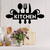 VivaTechnix Decoratiune metalica de perete Krodesign Kitchen KRO-1120, dimensiune 60 cm, negru, grosime 1.5 mm