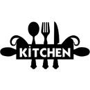 VivaTechnix Decoratiune metalica de perete Krodesign Kitchen KRO-1120, dimensiune 60 cm, negru, grosime 1.5 mm