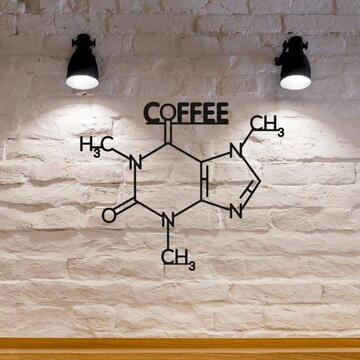 VivaTechnix Decoratiune metalica de perete Krodesign Coffee KRO-1119, dimensiune 60 cm, negru, grosime 1.5 mm