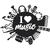 VivaTechnix Decoratiune metalica de perete Krodesign I Love Music KRO-1117, lungime 60 cm, negru, grosime 1.5 mm