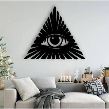 VivaTechnix Decoratiune metalica de perete Krodesign KRO-1060, Eye, 60 cm, grosime 1.5 mm