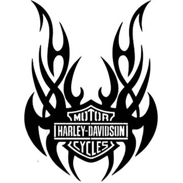 VivaTechnix Decoratiune metalica de perete Krodesign KRO-1059, Harley Davidson II, diametru 60 cm, grosime 1.5 mm