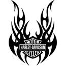 VivaTechnix Decoratiune metalica de perete Krodesign KRO-1059, Harley Davidson II, diametru 60 cm, grosime 1.5 mm