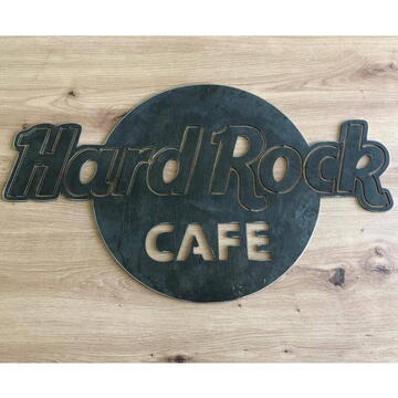 VivaTechnix Decoratiune metalica de perete Krodesign Hard Rock Caffe KRO-1067, Lungime 60 cm, negru, grosime 1.5 mm