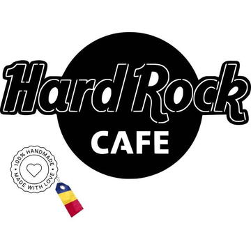 VivaTechnix Decoratiune metalica de perete Krodesign Hard Rock Caffe KRO-1067, Lungime 60 cm, negru, grosime 1.5 mm