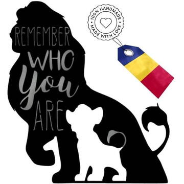 VivaTechnix Decoratiune metalica de perete Krodesign KRO-1062, Lion King, lungime 55 cm, negru, grosime 1.5 mm