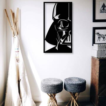 VivaTechnix Decoratiune metalica de perete Krodesign KRO-1068, Darth Vader, lungime 55 cm, negru, grosime 1.5 mm