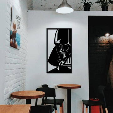 VivaTechnix Decoratiune metalica de perete Krodesign KRO-1068, Darth Vader, lungime 55 cm, negru, grosime 1.5 mm