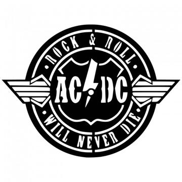 VivaTechnix Decoratiune metalica de perete Krodesign KRO-1050, AC/DC, diametru 60 cm, negru, grosime 1.5 mm