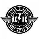 VivaTechnix Decoratiune metalica de perete Krodesign KRO-1050, AC/DC, diametru 60 cm, negru, grosime 1.5 mm