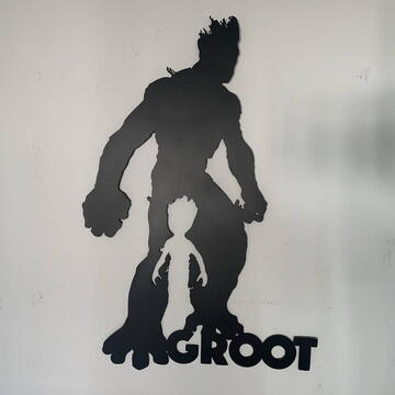 VivaTechnix Decoratiune perete Krodesign Groot, metal, negru, Inaltime 69 cm