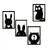 VivaTechnix Set 4 decoratiuni tablouri Krodesign KRO-1039 Animals, negru