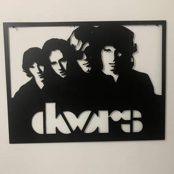 VivaTechnix Decoratiune tablou de perete Krodesign Doors Band, diametru 53 cm, negru