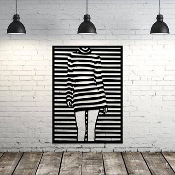 VivaTechnix Decoratiune perete Krodesign KRO-1037 Girl, lungime 80x58 cm, negru