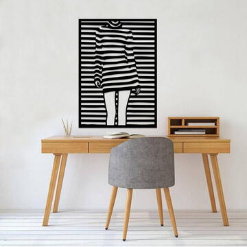 VivaTechnix Decoratiune perete Krodesign KRO-1037 Girl, lungime 80x58 cm, negru