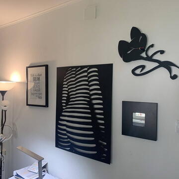 VivaTechnix Decoratiune perete Krodesign KRO-1036 Women Shadow, lungime 80x64 cm, negru