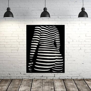 VivaTechnix Decoratiune perete Krodesign KRO-1036 Women Shadow, lungime 80x64 cm, negru