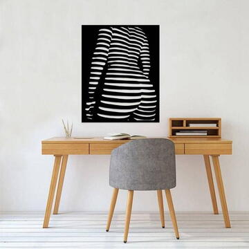 VivaTechnix Decoratiune perete Krodesign KRO-1036 Women Shadow, lungime 80x64 cm, negru