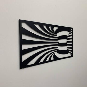 VivaTechnix Set 2 decoratiuni perete Krodesign Spiral, negru, 25 x 45 x 1.5 cm