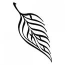 VivaTechnix Decoratiune perete Krodesign Leaf, Lungime 100 cm, negru