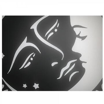 VivaTechnix Decoratiune perete Krodesign Sun Moon, diametru 60 cm, negru