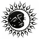 VivaTechnix Decoratiune perete Krodesign Sun Moon, diametru 60 cm, negru