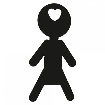 VivaTechnix Set decoratiune semn toaleta, Krodesign Boy Girl, lungime 16 cm, negru