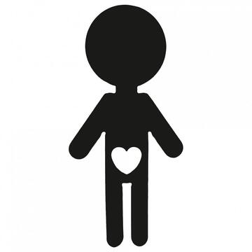 VivaTechnix Set decoratiune semn toaleta, Krodesign Boy Girl, lungime 16 cm, negru