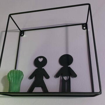 VivaTechnix Set decoratiune semn toaleta, Krodesign Boy Girl, lungime 16 cm, negru