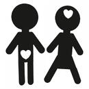 VivaTechnix Set decoratiune semn toaleta, Krodesign Boy Girl, lungime 16 cm, negru