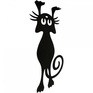 VivaTechnix Decoratiune perete Krodesign Funny Cat, lungime 52 cm, negru