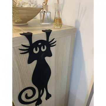 VivaTechnix Decoratiune perete Krodesign Funny Cat, lungime 52 cm, negru