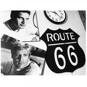 VivaTechnix Decoratiune perete Route 66, dimensiune 68x60 cm, negru