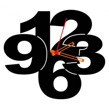 VivaTechnix Ceas de perete metalic Krodesign Number KRO-1097, diametru 50 cm, negru