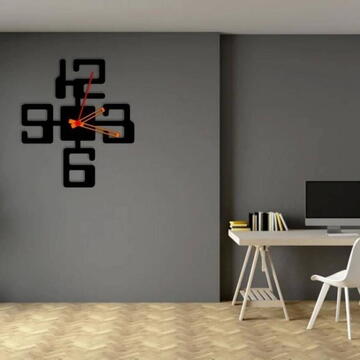 VivaTechnix Ceas de perete metalic Krodesign KRO-1096, diametru 50 cm, negru