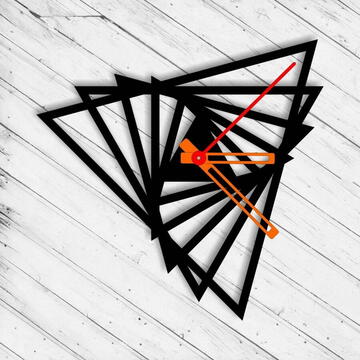 VivaTechnix Ceas de perete metalic Krodesign Triangle KRO-1092, diametru 50 cm, negru