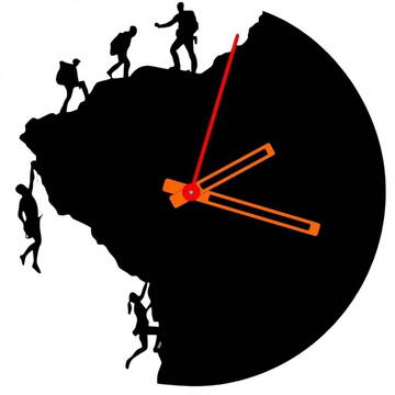 VivaTechnix Ceas de perete metalic Krodesign Climbers KRO-1093, diametru 50 cm, negru