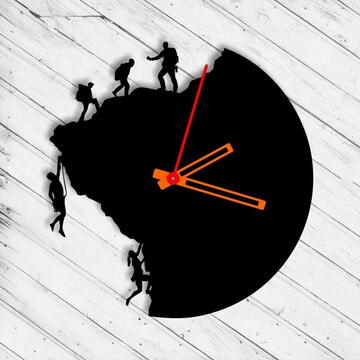 VivaTechnix Ceas de perete metalic Krodesign Climbers KRO-1093, diametru 50 cm, negru