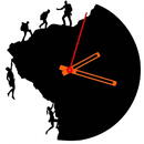 VivaTechnix Ceas de perete metalic Krodesign Climbers KRO-1093, diametru 50 cm, negru