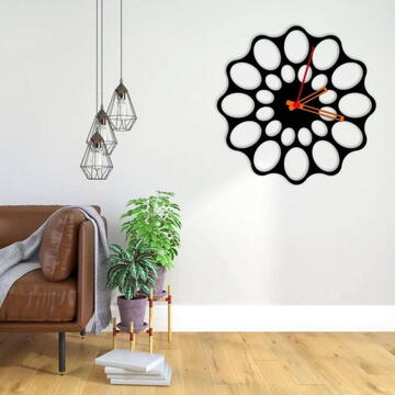 VivaTechnix Ceas de perete metalic Krodesign KRO-1094, diametru 50 cm, negru