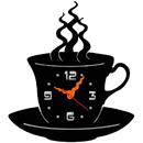 VivaTechnix Ceas de perete metalic Krodesign Coffee Mug, diametru 50 cm, negru